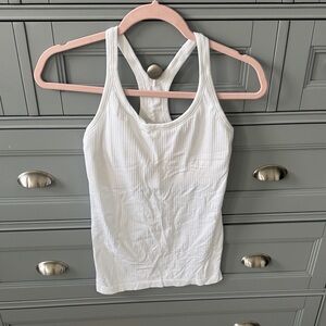lululemon athletica White Ribbed Racerback Tank